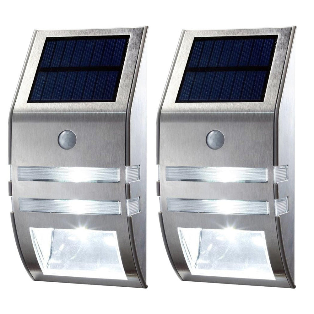 2Pcs Solar Sensor Wall Light Outdoor Wireless Garden Light
