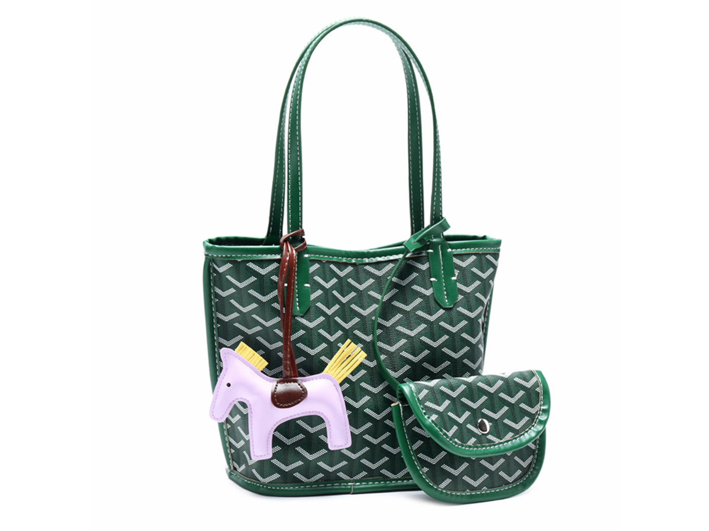 Women's Goyard Inspired Tote Bag with Wallet
