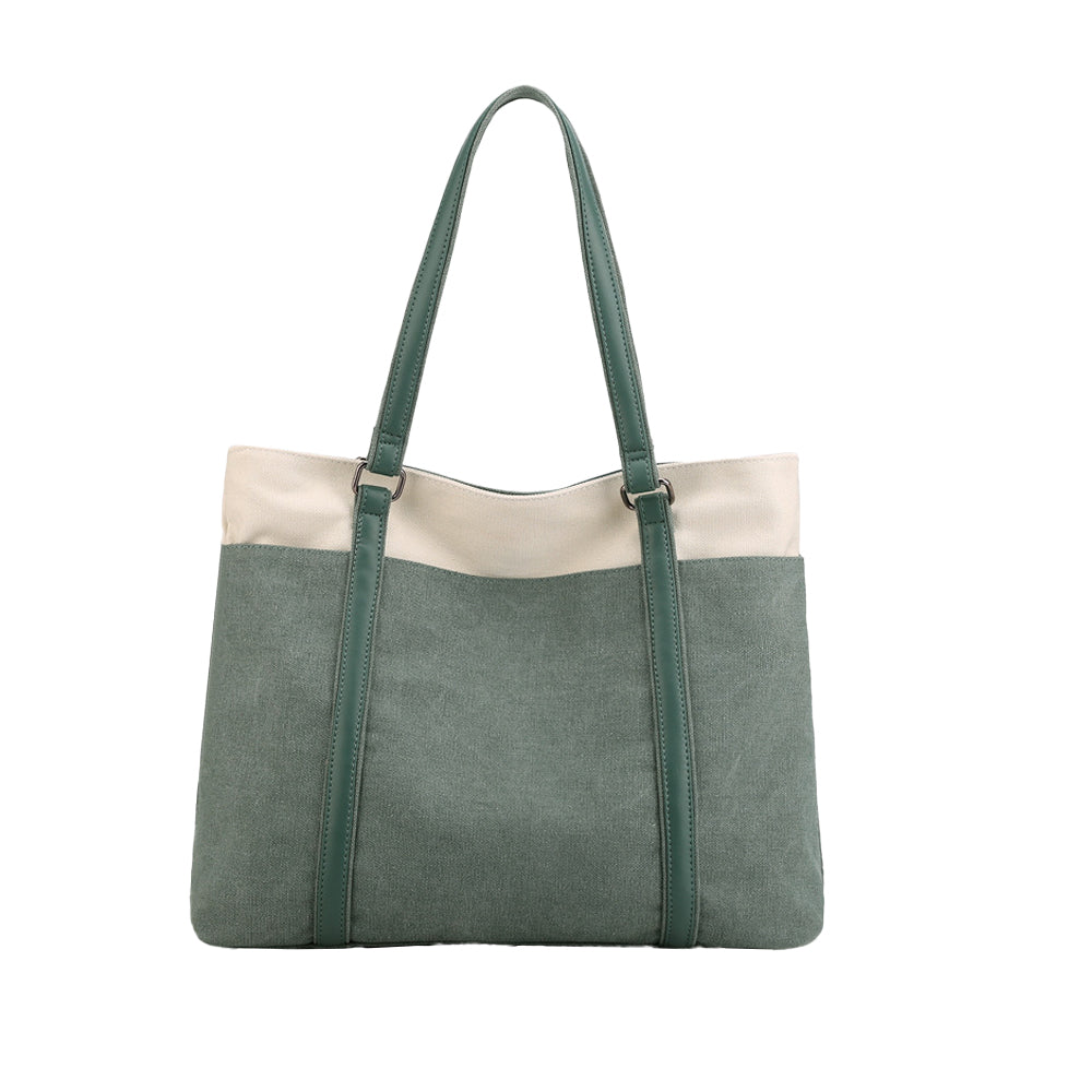 Women Laptop Tote Bag Canvas Handbag 15.6 Inch Work Shoulder Bag
