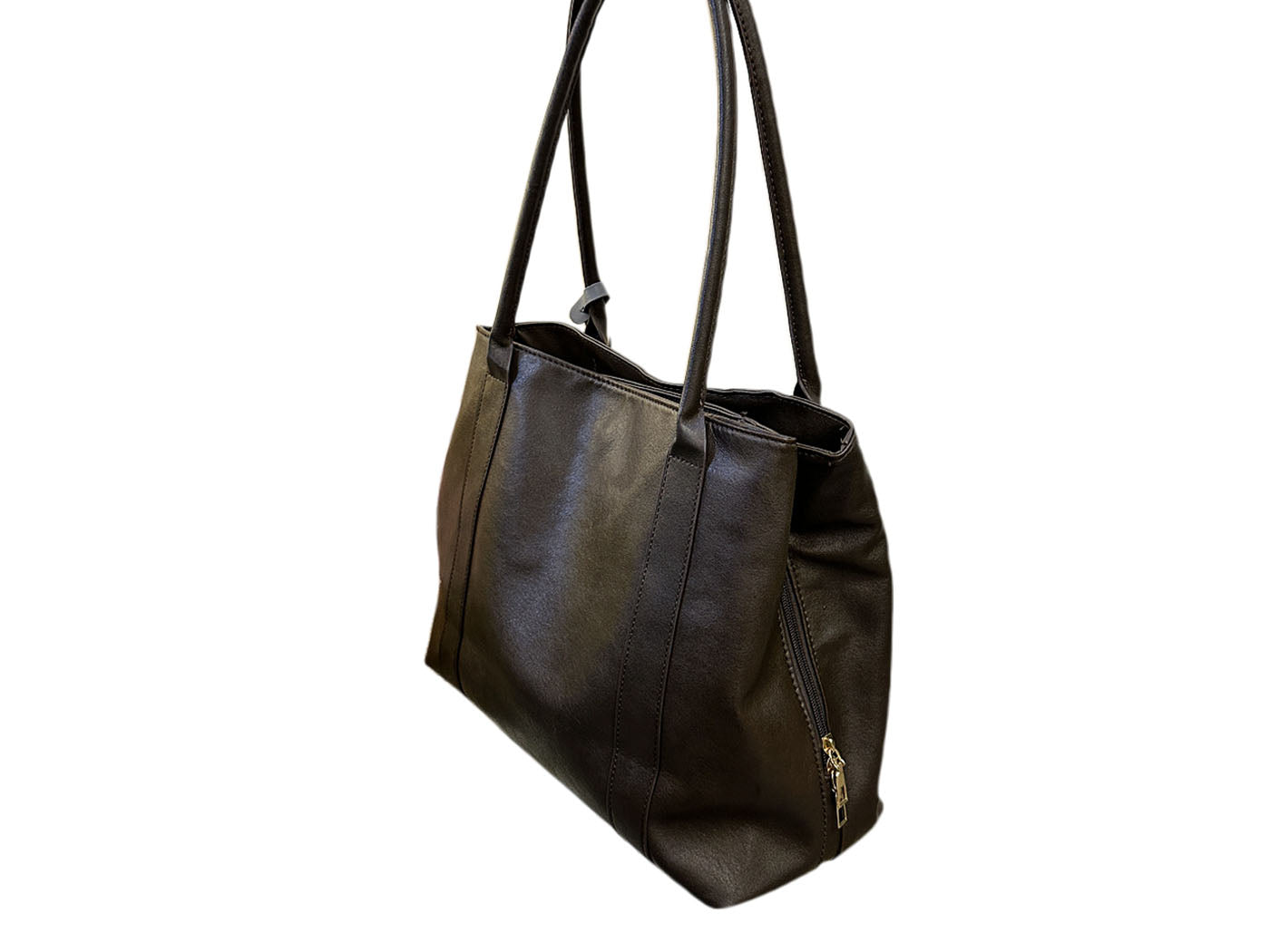 Three Layers Totes Shoulder Bag PU Leather Bag with Magnetic Snap Closure