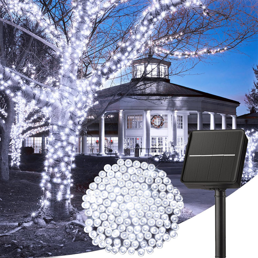 Outdoor Solar String Lights with 8 Modes for Garden Decoration-White