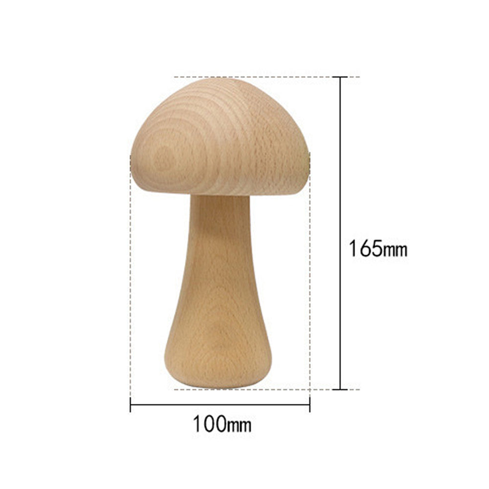 Wooden Mushroom Rechargeable Battery Operated Lamp with Stepless Dimming