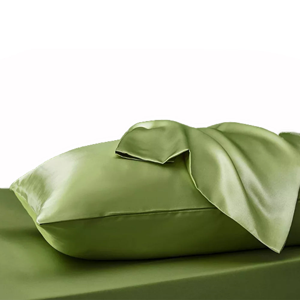 Simulated Silk Pillowcase Set With Sleeping Bonnet Hair Scrunchy