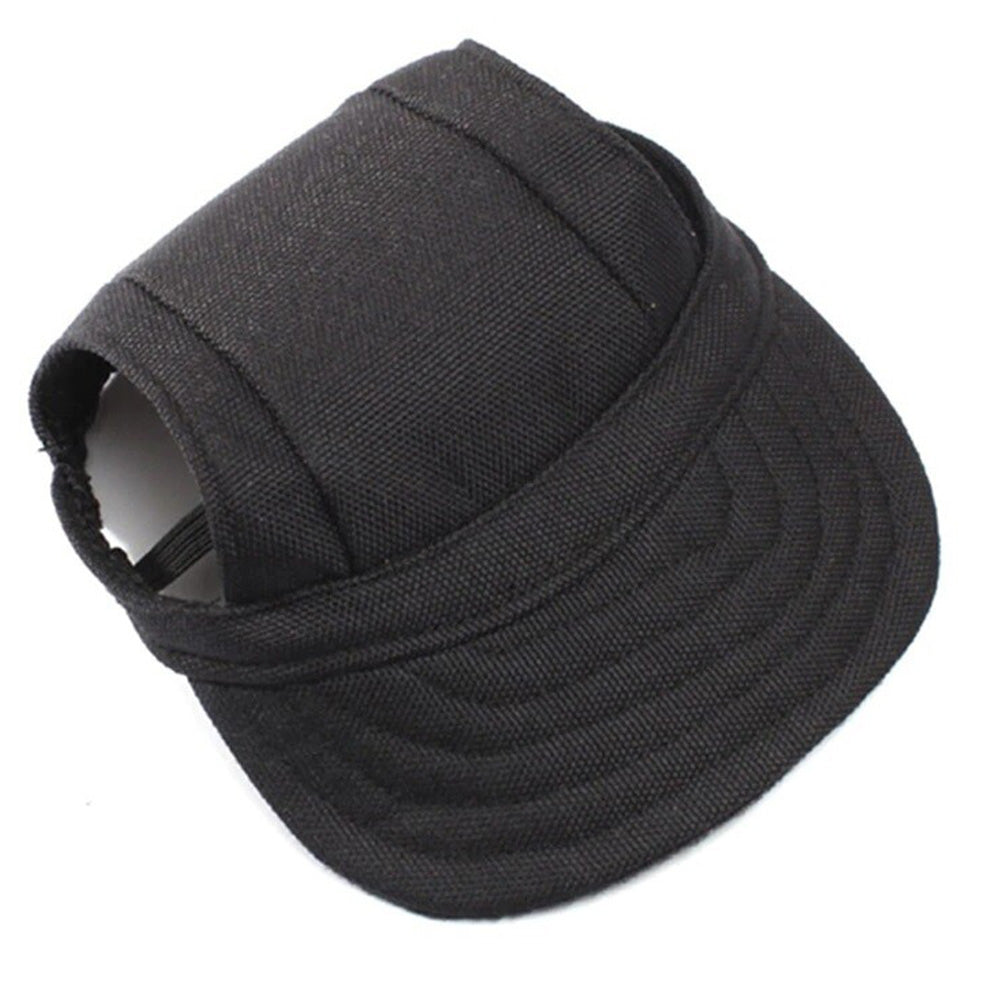Fashion Dog Cat Pet Baseball Cap with Ear Holes and Adjustable Strap-Black