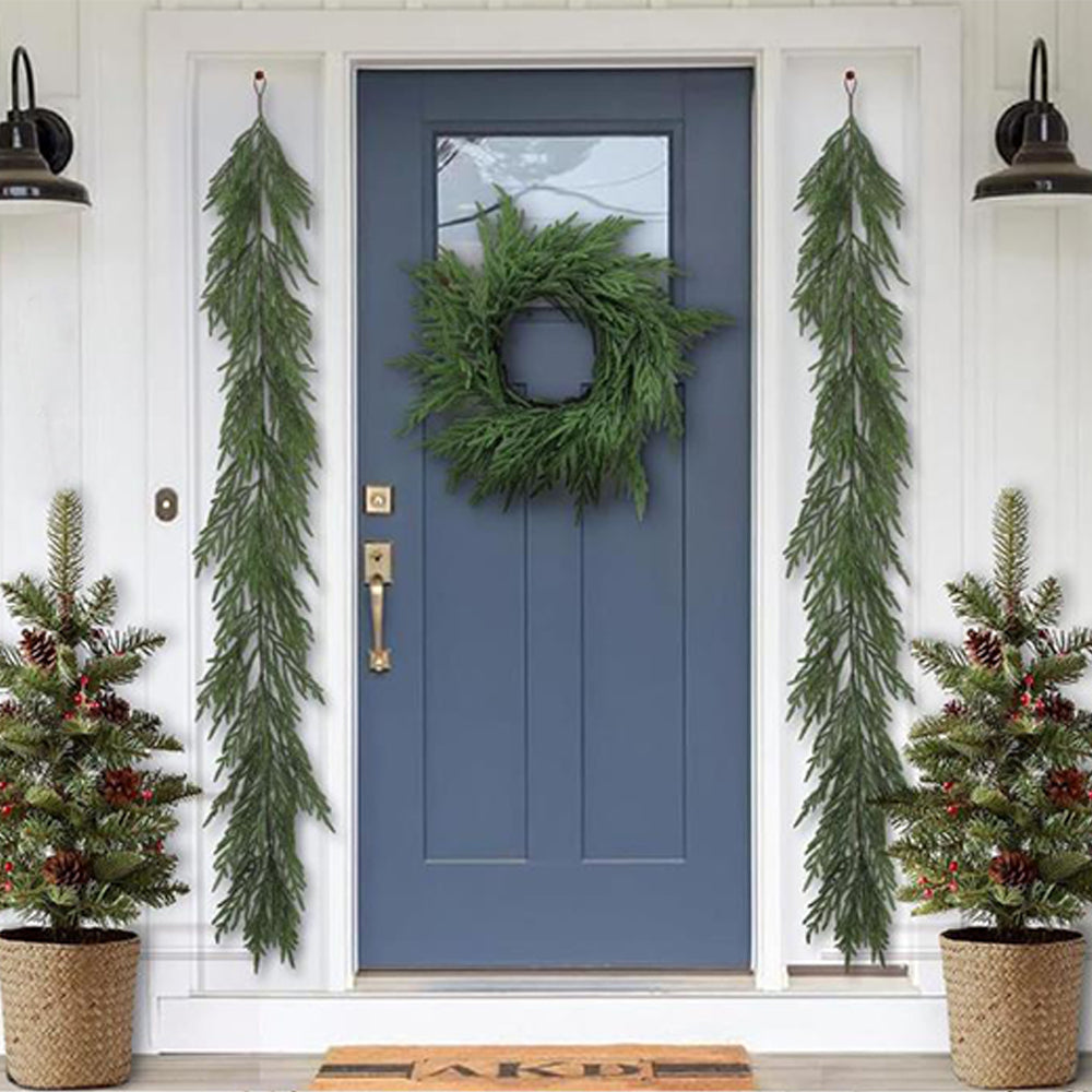 Christmas Norfolk Pine Garland Greenery Garland for Home Decor Fireplace