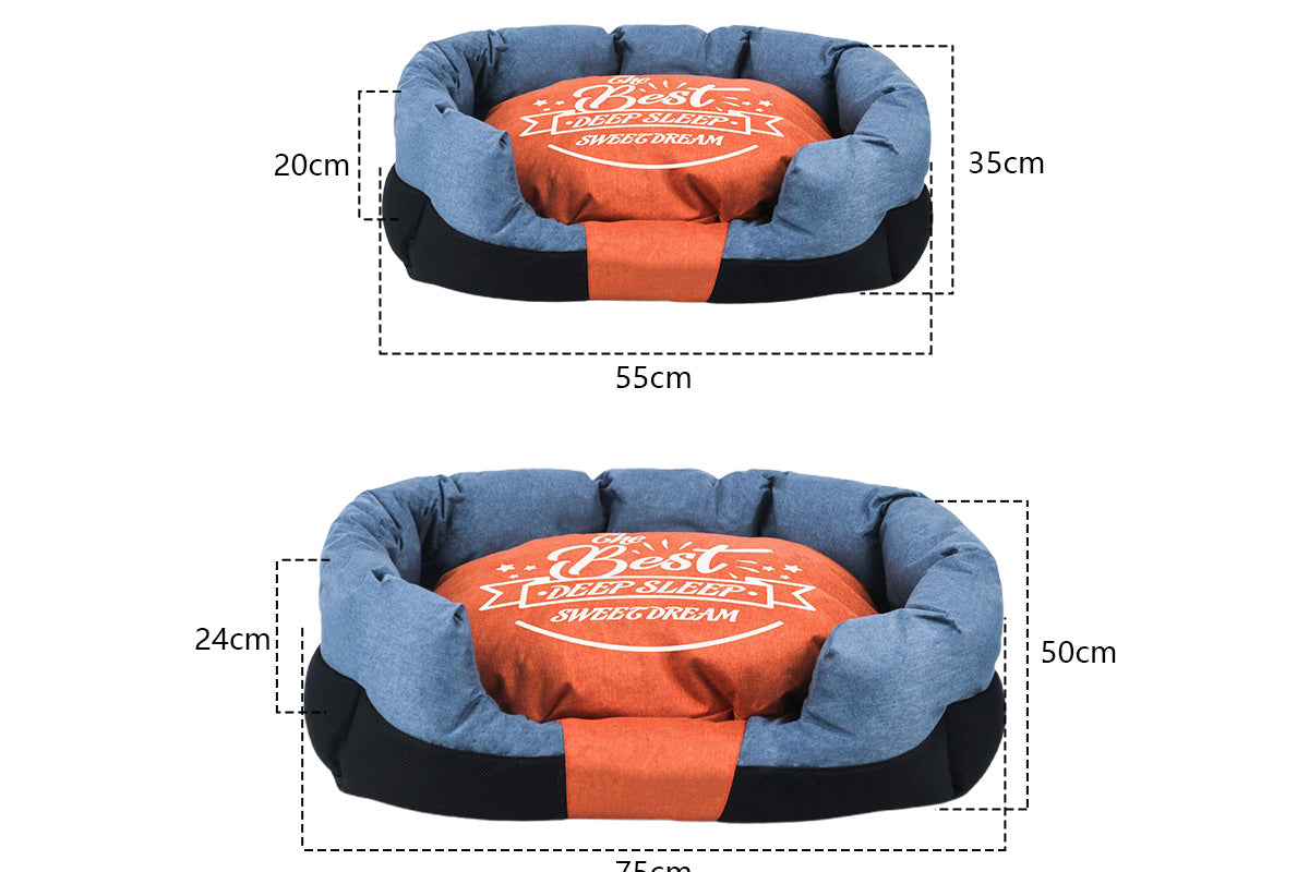 Waterproof Pet Bed Removable Washable Cat Dog Bed for Small and Medium Pets - Blue