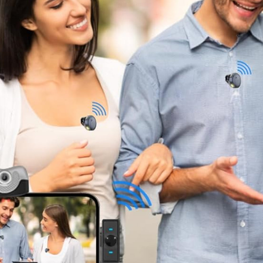 Wireless Lavalier Microphone Mic For iPhone iPad Vlog Live Stream