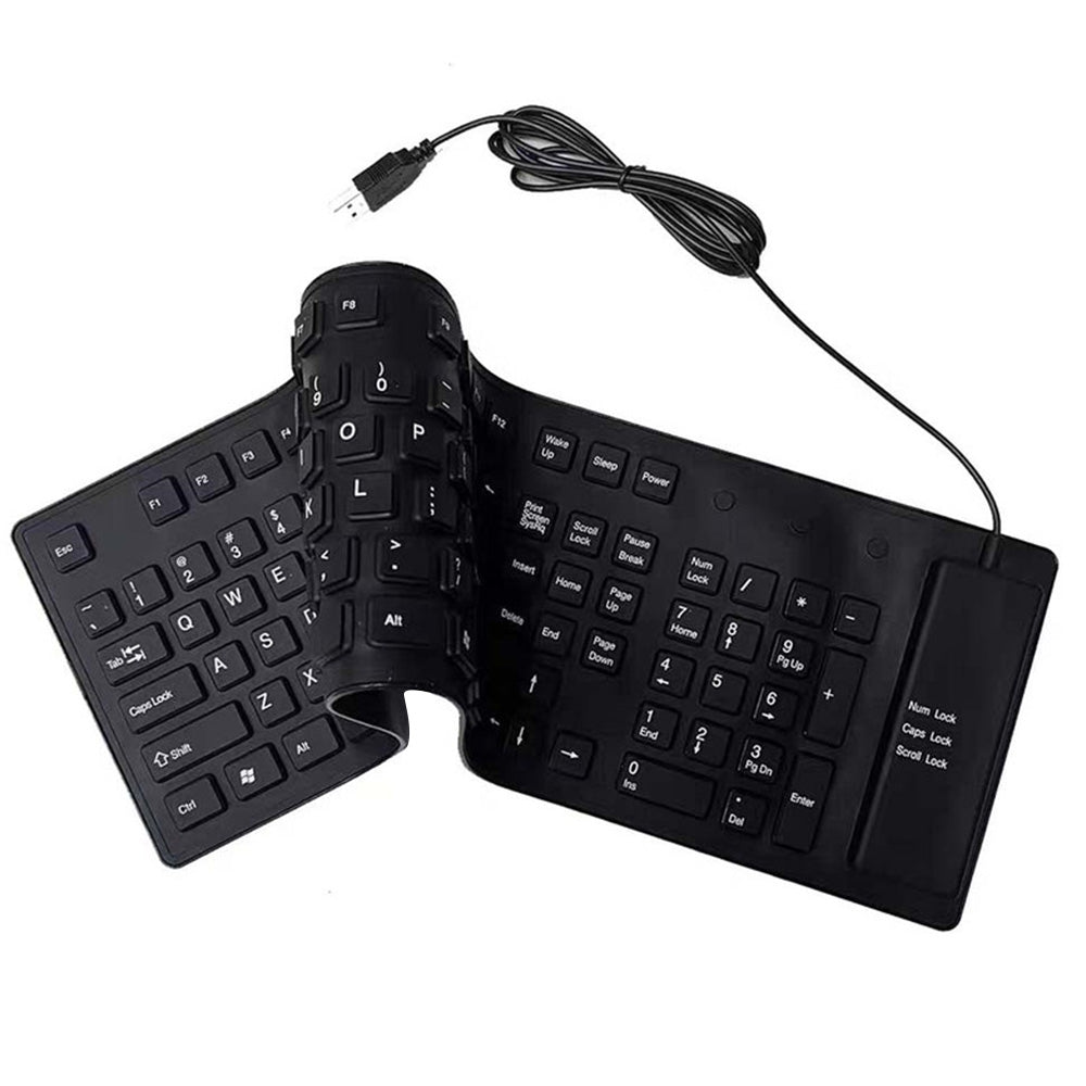 Waterproof Silicone Foldable Flexible Full Size USB Keyboard