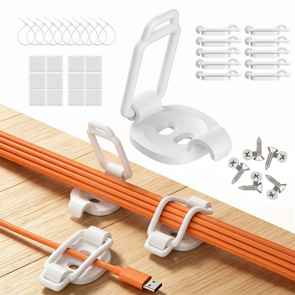 10 Pcs Cable Clips Cord Organizer 10 Pack Adhesive Screw Zip Tie Mount Holder