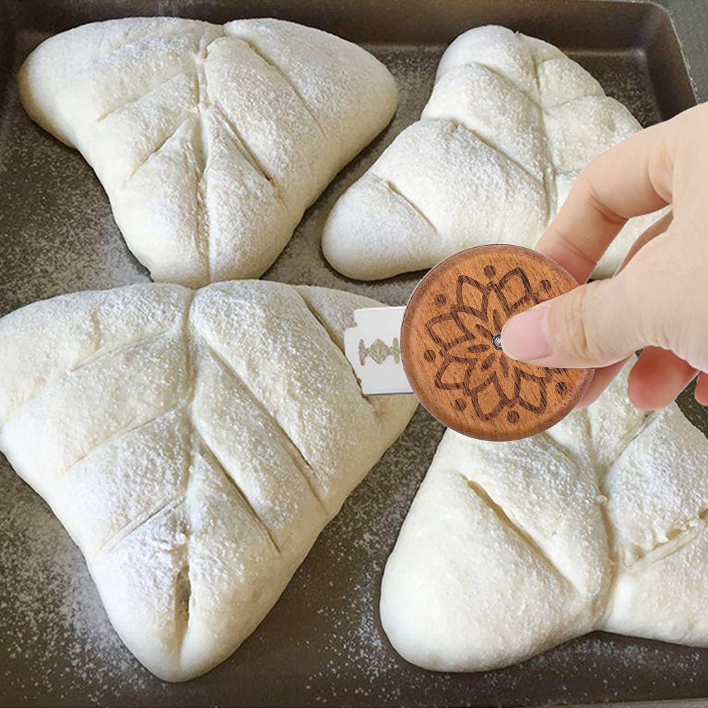 Bread Lame Cutter Wooden Handle with 5 Replaceable Blades