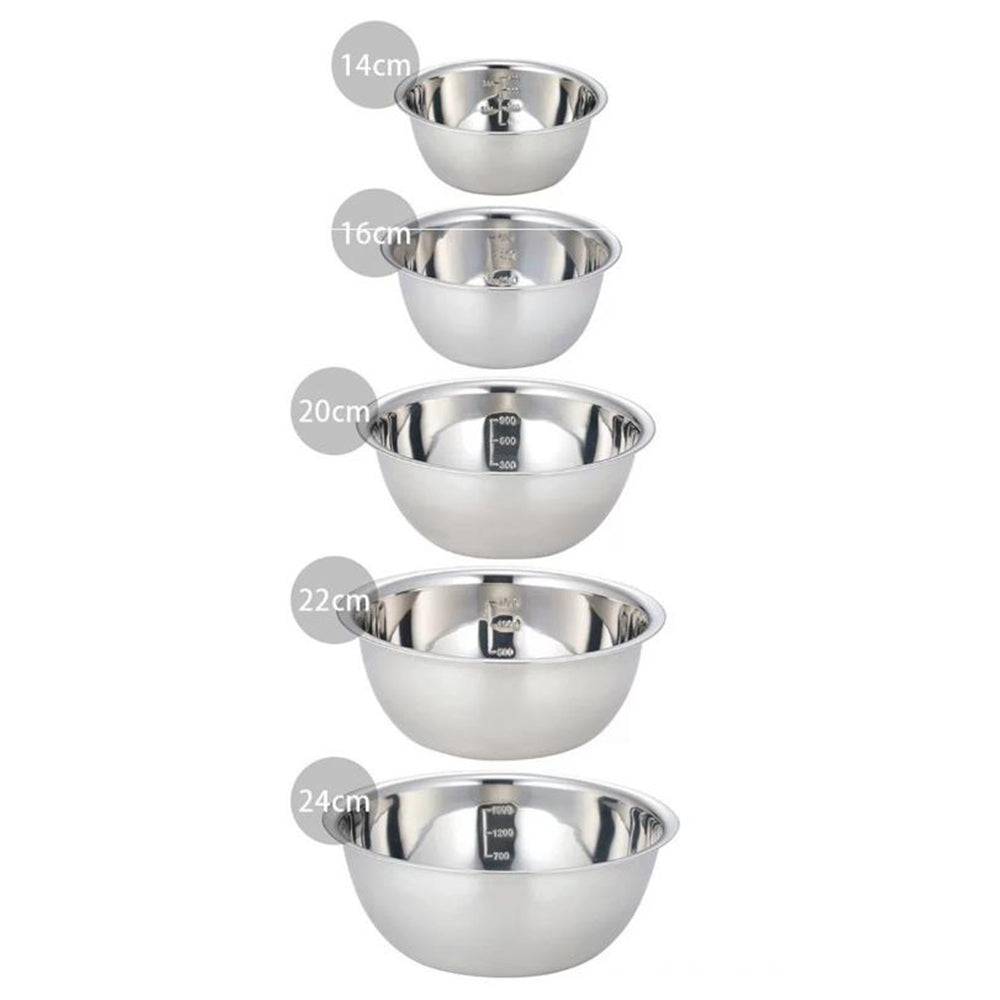5Pcs Stainless Steel Polished Round Bowl Set