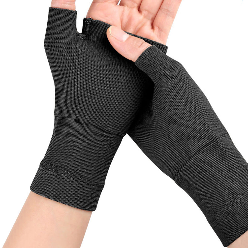 2 Pack Breathable Wrist Support Gloves Nylon Gloves for Daily Activities Computer Typing Sports-Black