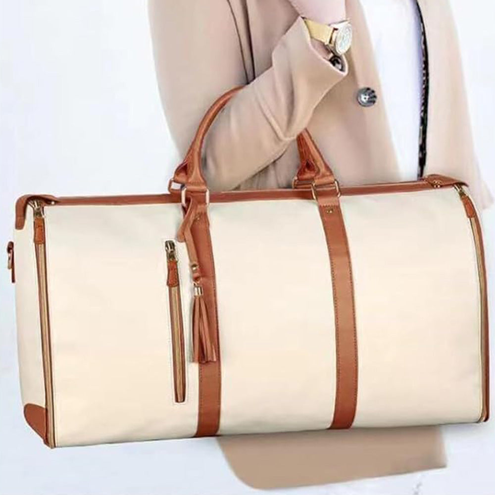 Water-Resistant Garment Duffle Bag Duffle Bag PU Leather Travel Bag