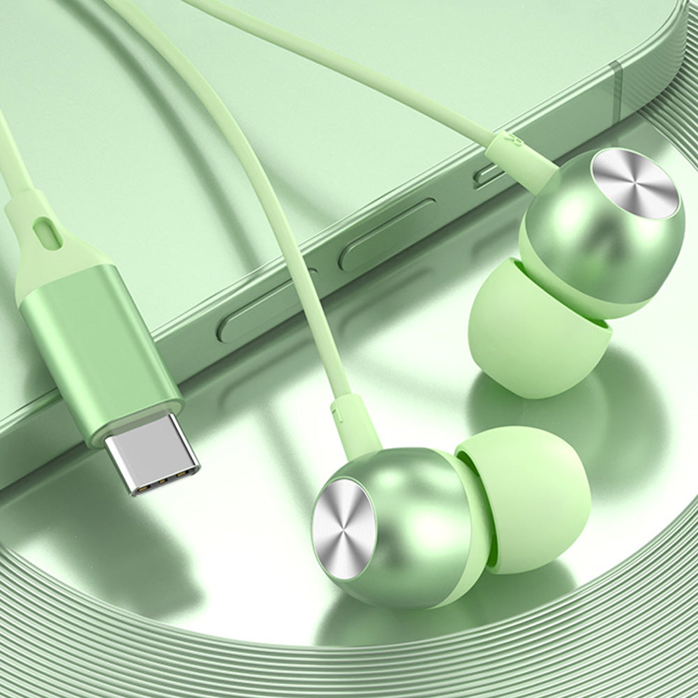 Type-C Wired Earbuds with Mic for iPhone and Samsung Comfortable Fit