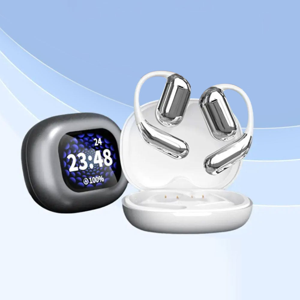 Wireless Open Ear Earbuds With LCD Touchscreen Bluetooth 5.4 Over The Ear Earbuds