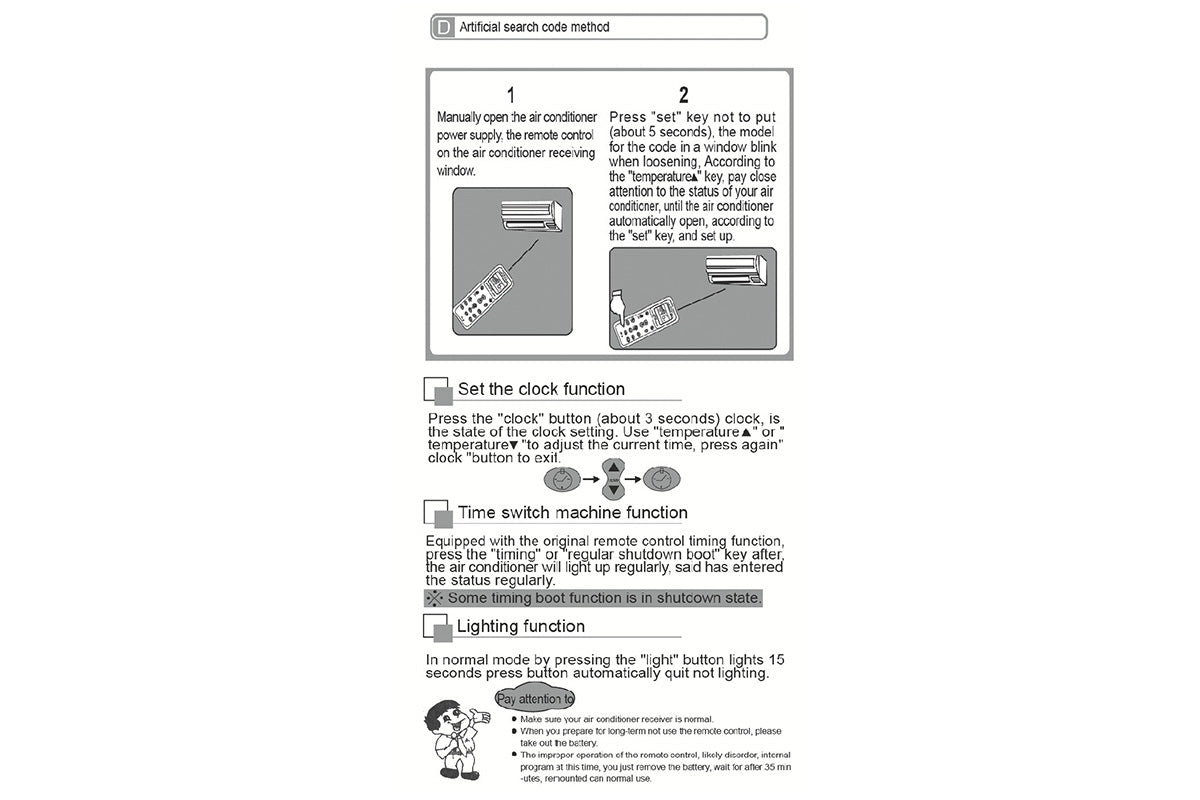 Universal A/C Air Conditioning Remote Control Air Con RC for All Major Brands