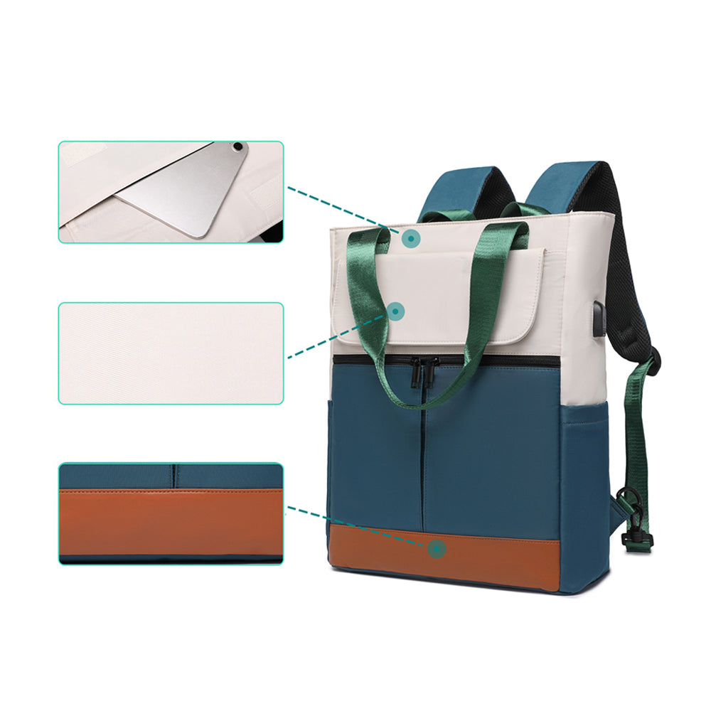 Water Resistant Travel Laptop Backpack with USB Charging Port