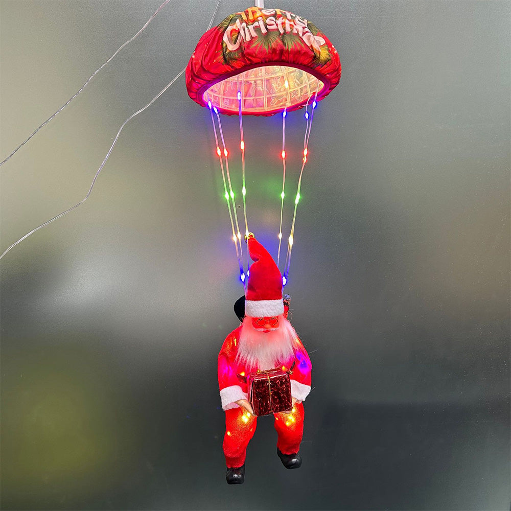 Christmas Decorations Santa Claus Parachute Lights LED Hanging Xmas Tree Decor
