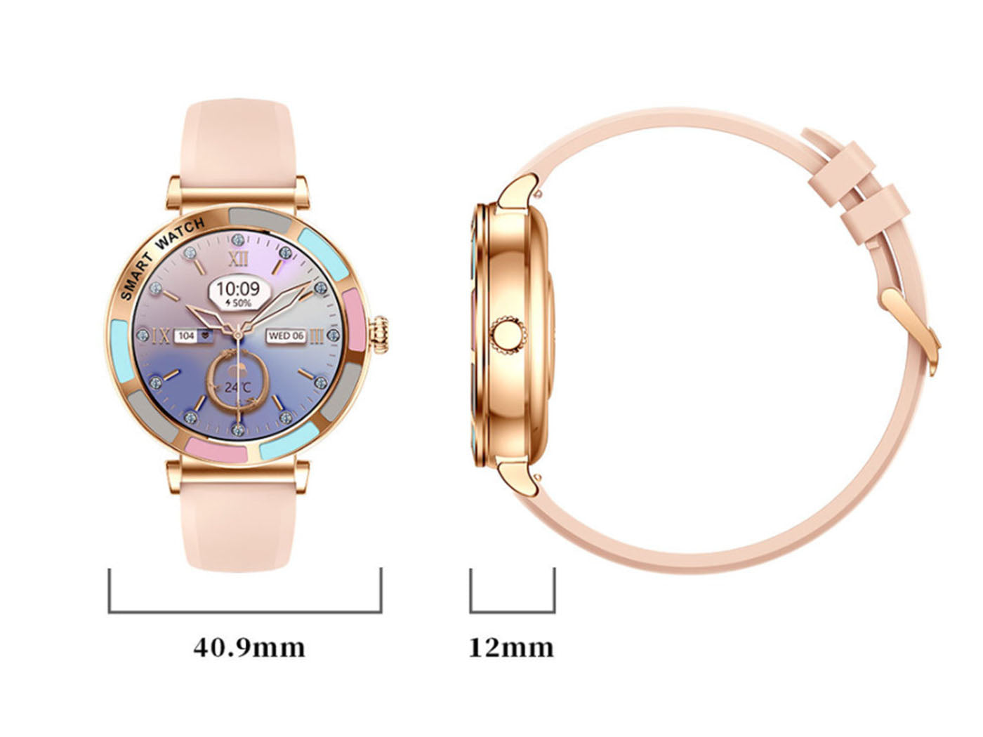 Women's Bluetooth Smart Watch IP67 Waterproof Smartwatch with 100+Sports Modes