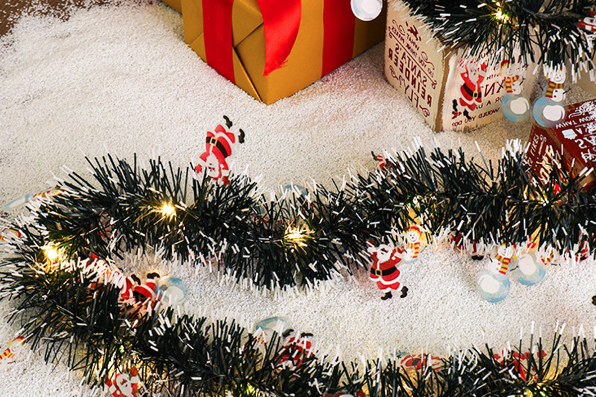 5M Christmas LED Garland with 50 Warm White Lights for Indoor Outdoor Tree Decoration