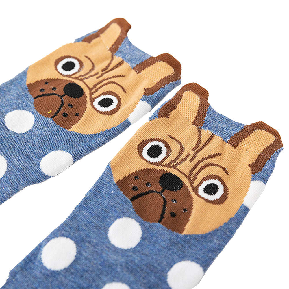 5 Pairs of Cotton Dog Patterns Socks