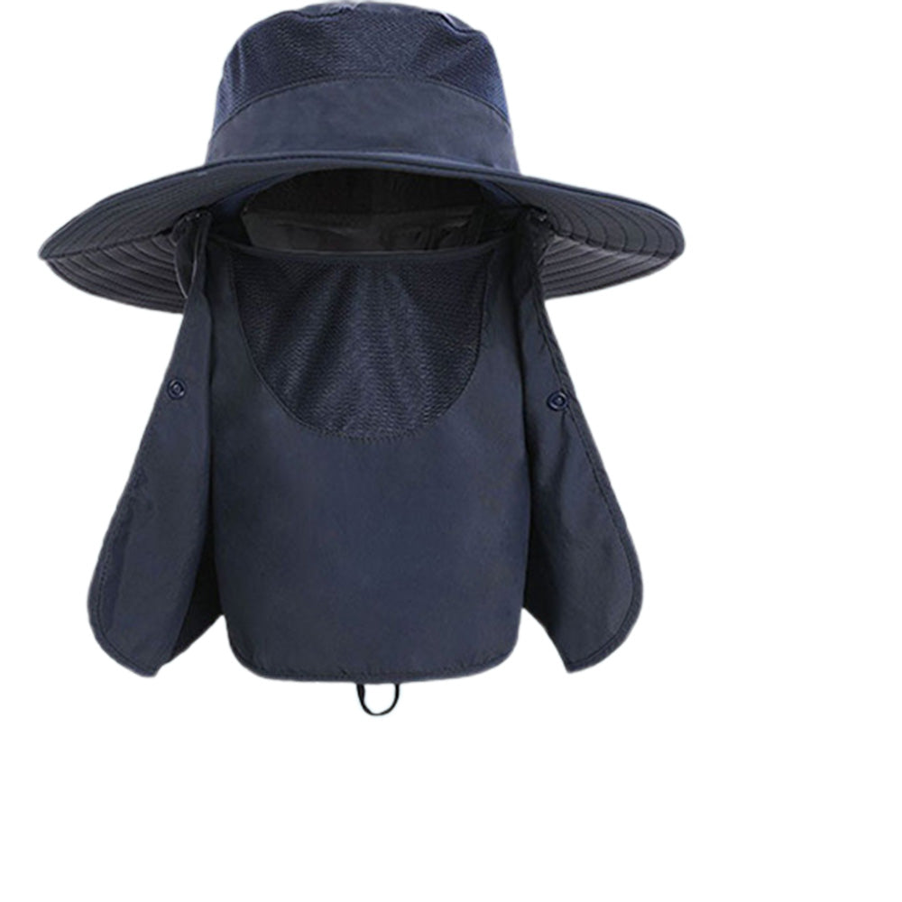 Outdoor Sun Protection Fishing Cap Wide Brim Hat With Neck Flap And Face Cover