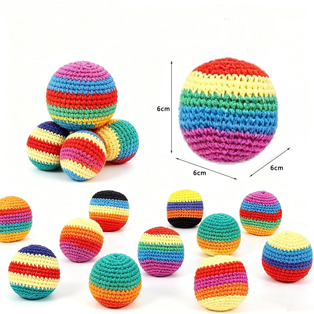 Funny Crochet Footbag Woven Kickball Soft Knitted Kick Balls Juggling Balls for Outdoor Play
