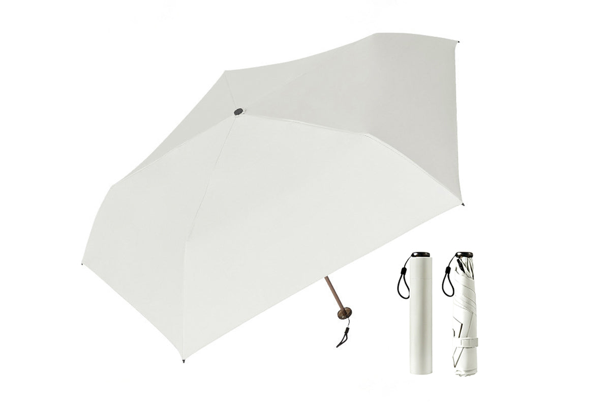 Black Coated Compact Folding Umbrella Lightweight Portable Pocket Umbrella