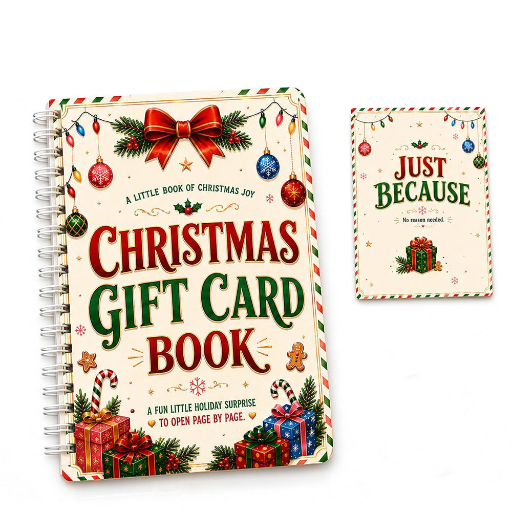 DIY Christmas Gift Card Book with Spiral Binding and Handwritten Notes
