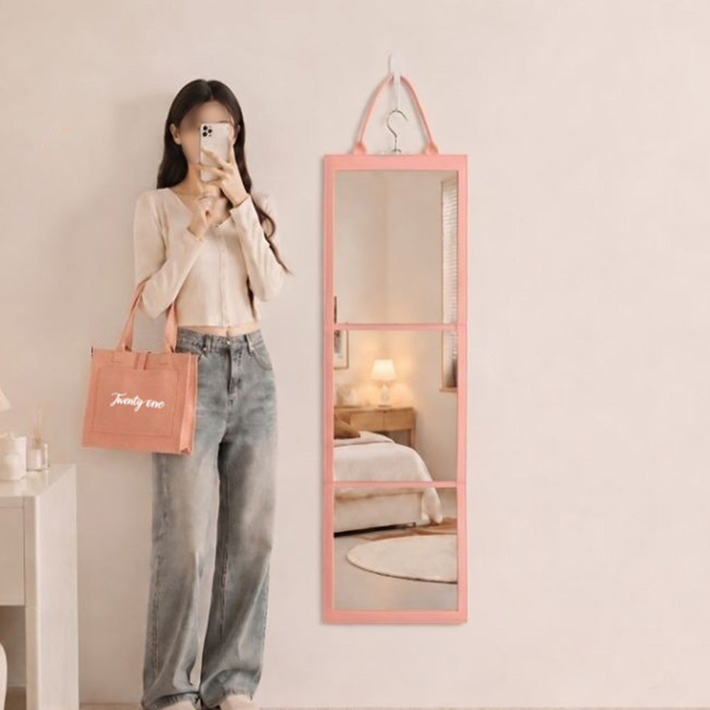 Portable Foldable Full Length Mirror with Handle Tri Fold Mirror for Makeup Dance Practice