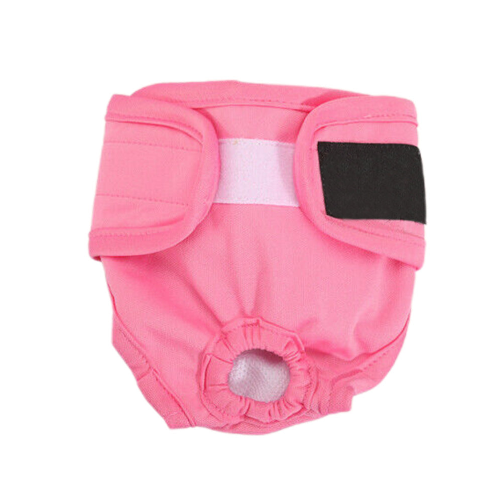 Female Dog Diaper Wrap Sanitary Pant with Hole Reusable Physiological Underpants-Pink