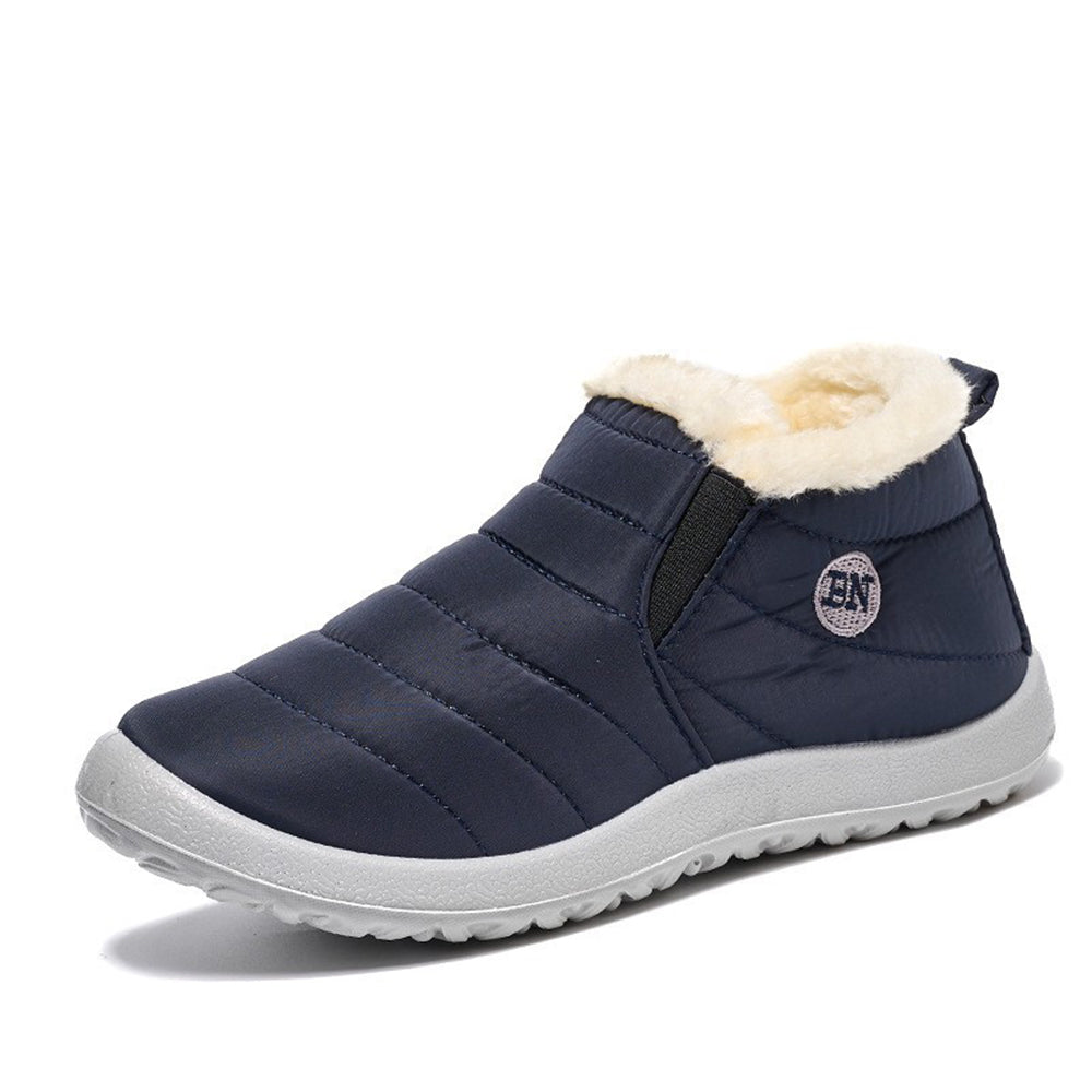 Women Water Resistant Warm Slip-On Shoes with Non-Slip Sole-Blue