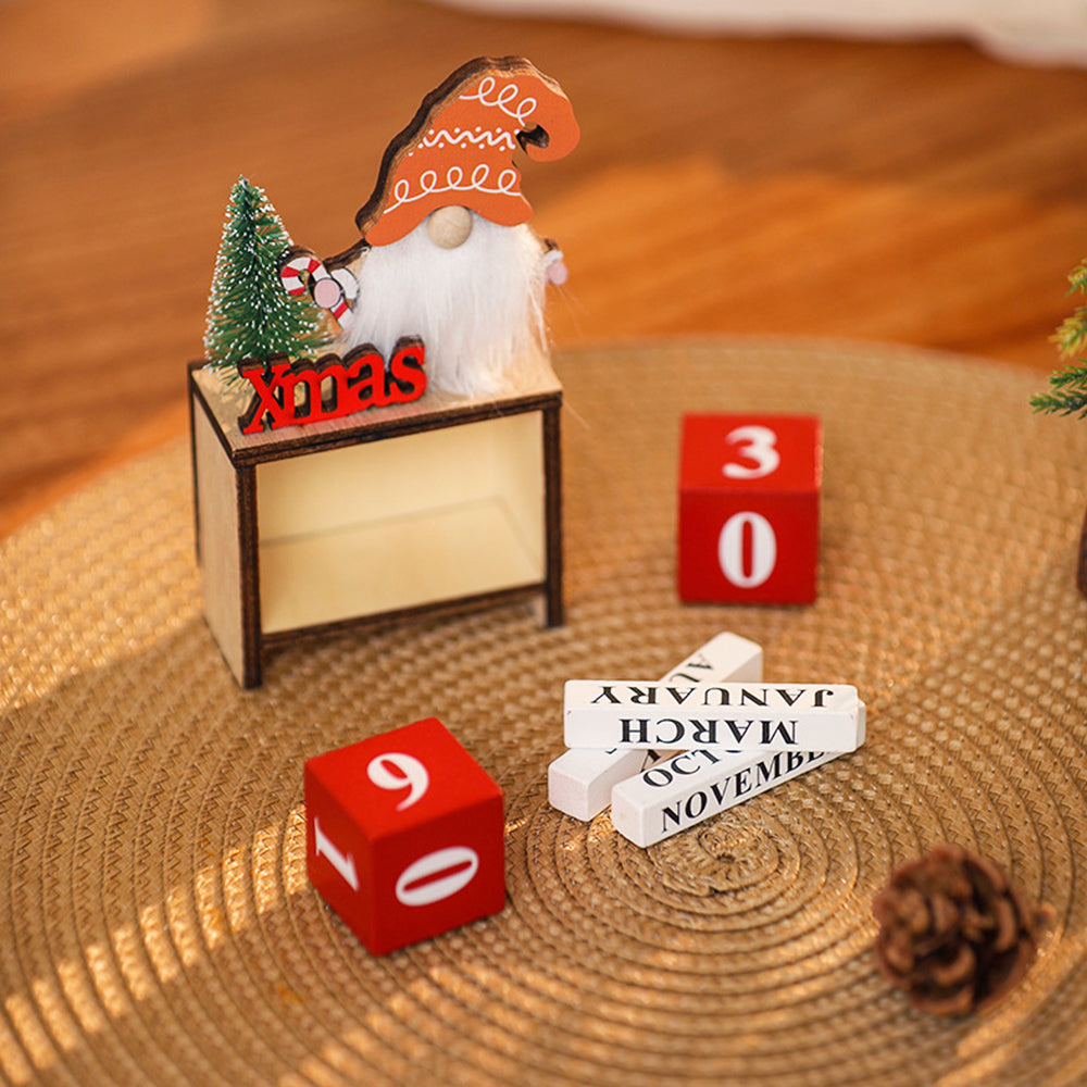Portable Calendar Ornament Decorative Santa Design Christmas Calendar Ornament