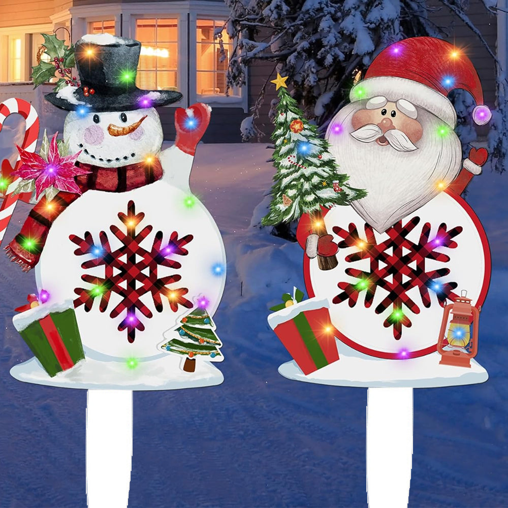 2-Piece Outdoor Christmas Stake Lights