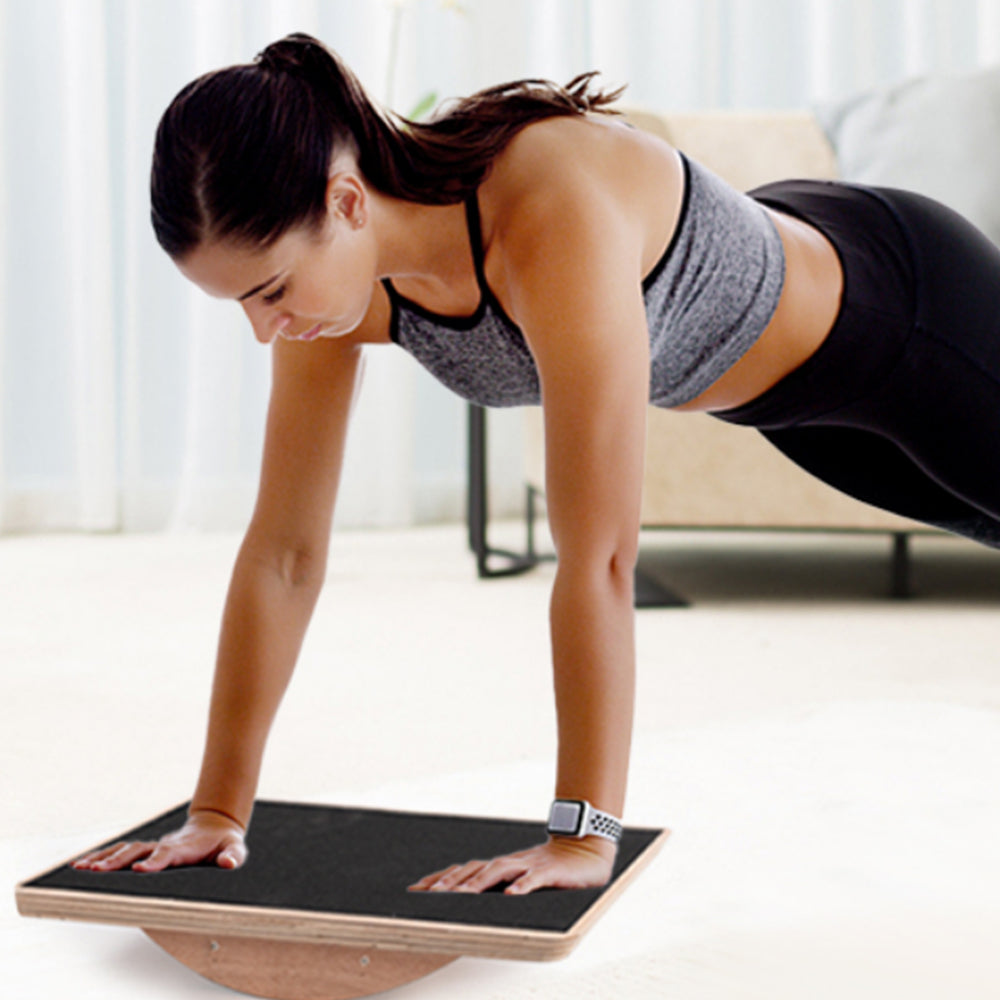 Wooden Professional Balance Board For Fitness Wobble Yoga Pilate Support Max 159KG