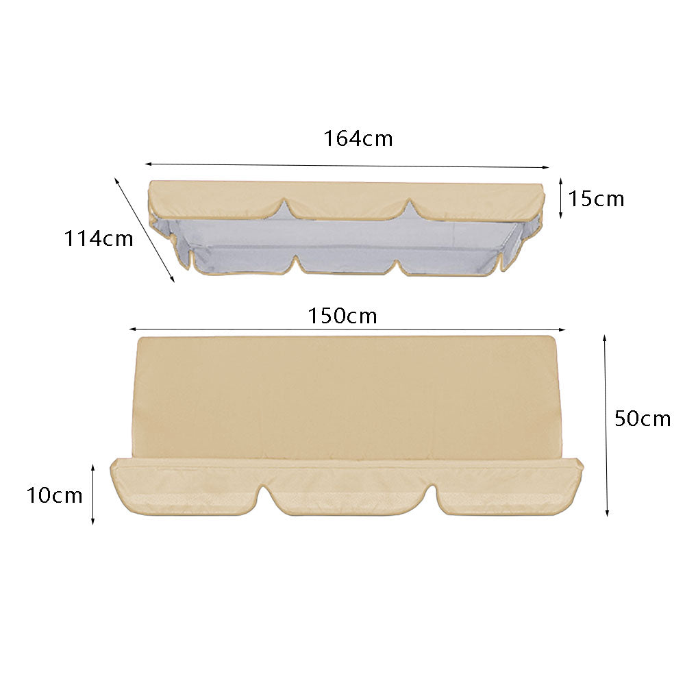 Waterproof Swing Canopy Replacement Swing Seat Sun Shade Cover with Seat Cover