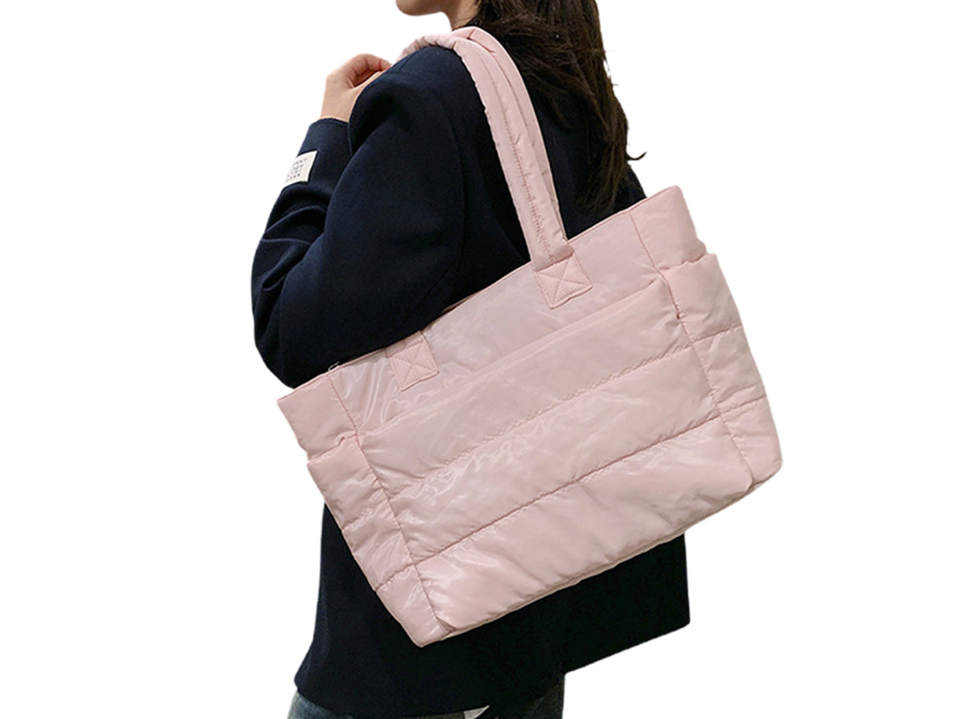 Women Quilted Tote Bag Shoulder Bag Lunch Bag