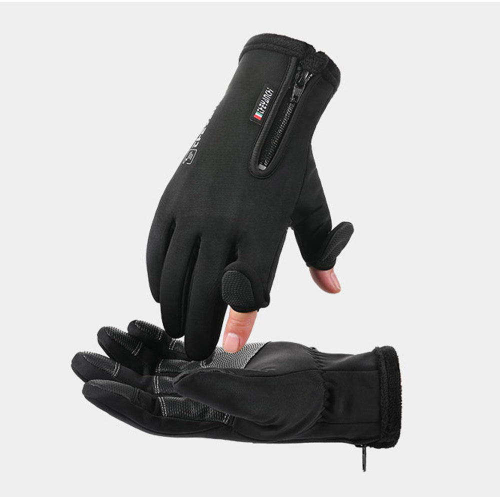 Winter Fishing Gloves with 2 Flip Finger for Touchscreen