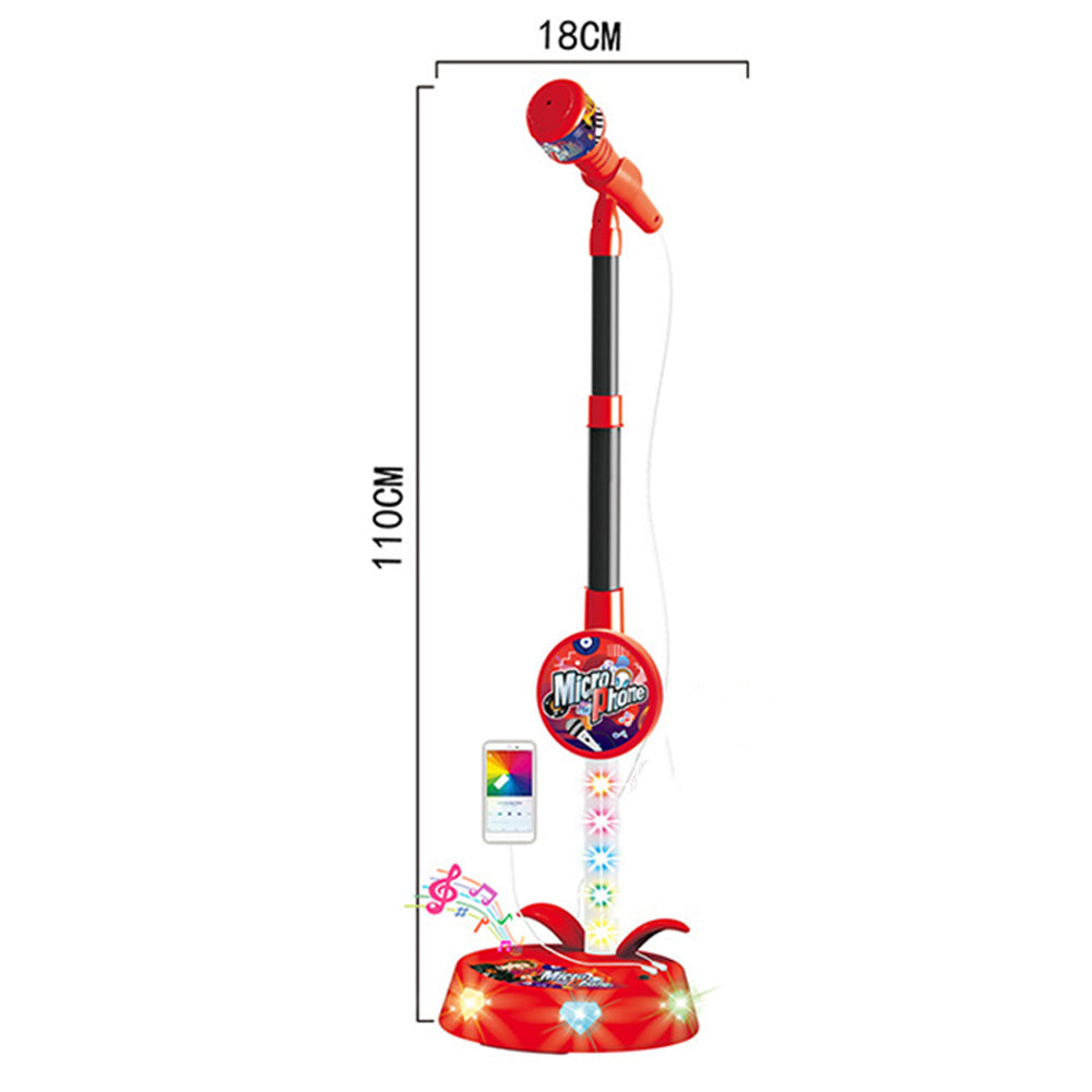 Adjustable Karaoke Microphone Toy with Stand and Flashing Lights for Youngsters