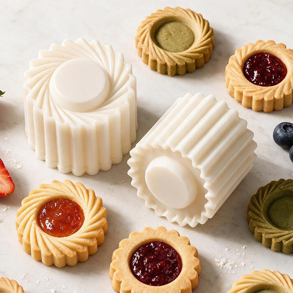 2-in-1 Double-Sided Sunflower Cookie Stamp Pastry Mold for Baking Biscuits