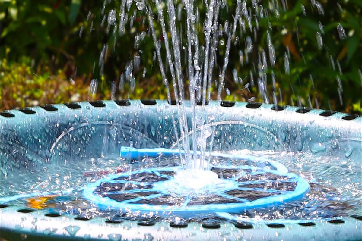 Solar Powered Floating Fountain with 12pcs Spray Heads RGB LED Bird Bath Water Fountain with 12pcs Spray Heads