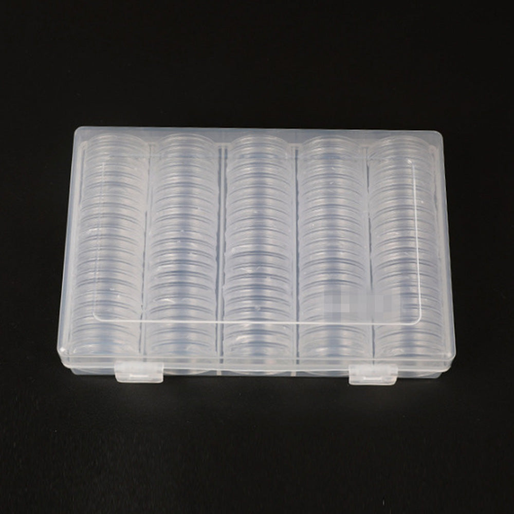 100Pcs 30mm Coin Capsules with EVA Foam Inserts for Coin Collection
