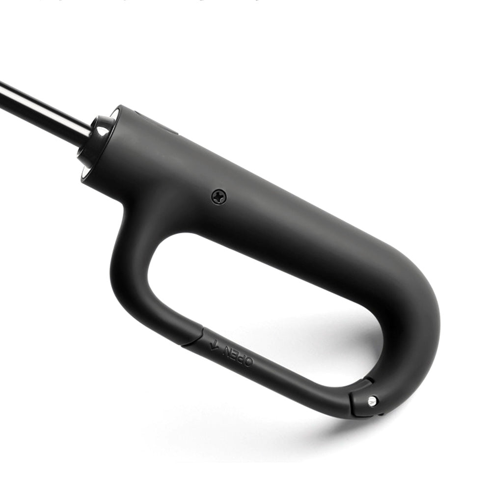 Automatic 10-Rib Folding Umbrella with Carabiner Handle Windproof