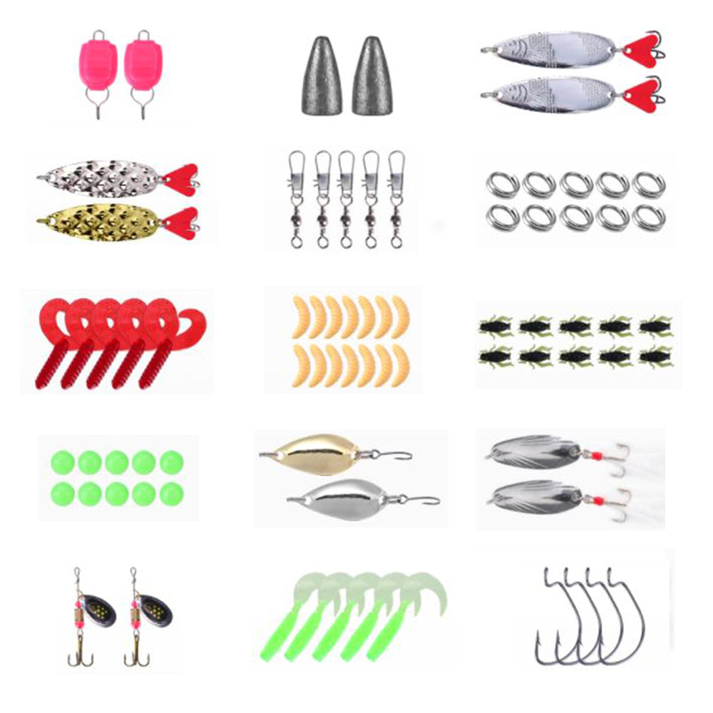 101Pcs Plastic Fishing Lures Tackle Prawn Shrimp Flathead Bream Cod Bass Lure Fishing Kit