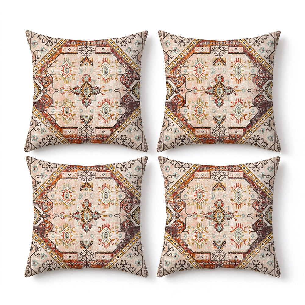 4X Bohemian Short Plush Decorative Throw Pillow Cover 45x45cm