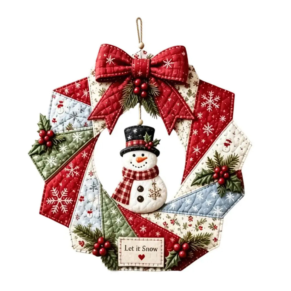 Christmas Quilted Wreath DIY Sewing Kit with Precut Fabric for Door Decor