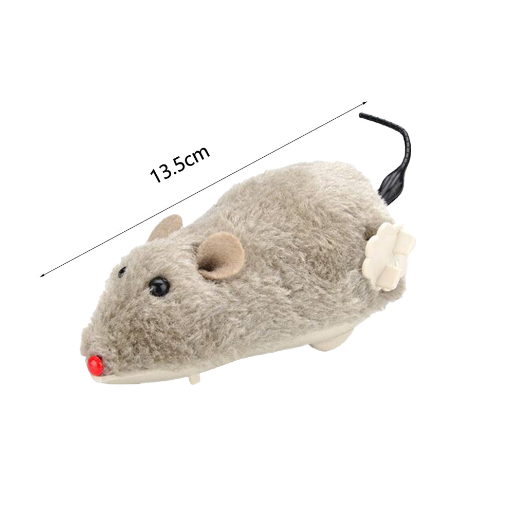 4Pcs Clockwork Plush Mouse Cat Dog Playing Toy