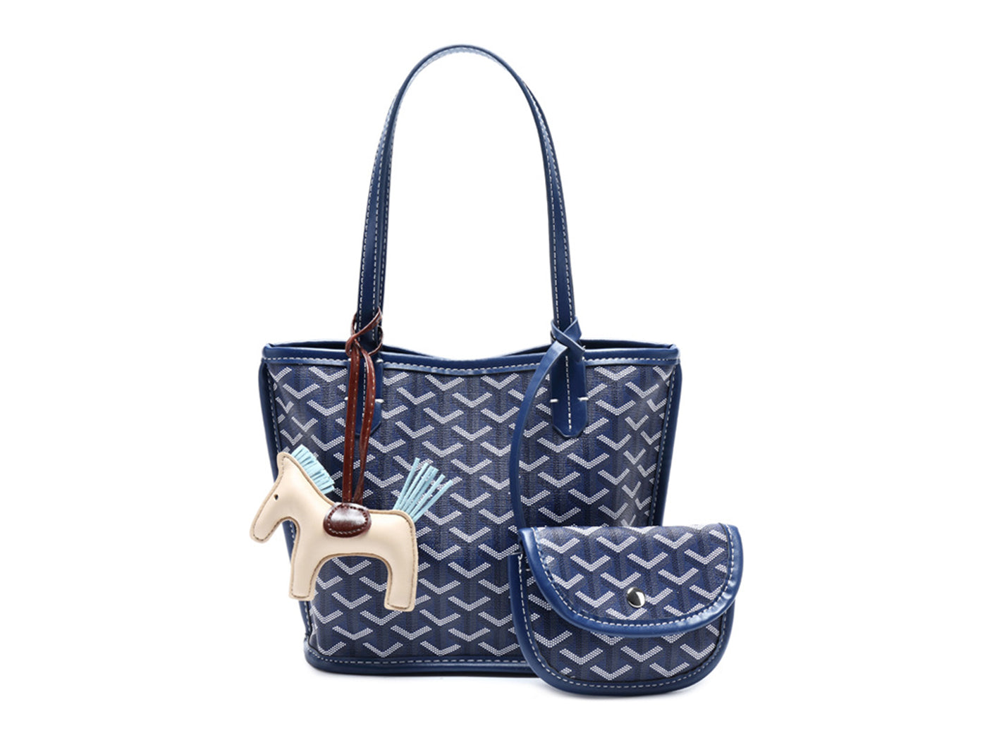 Women's Goyard Inspired Tote Bag with Wallet