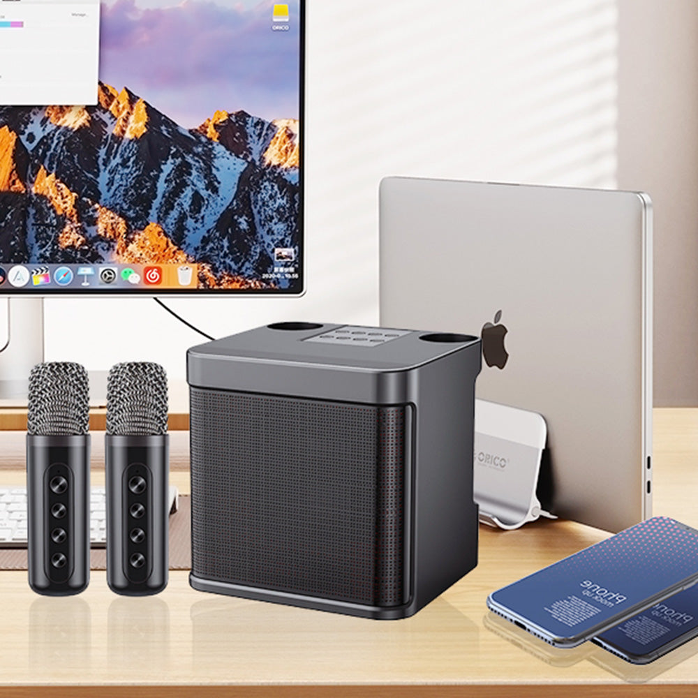 Wireless Bluetooth Speaker KTV Home Karaoke Singing Machine with Dual Microphones