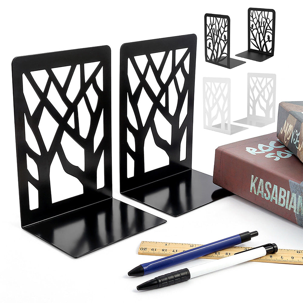 2Pcs Metal Decorative Bookends